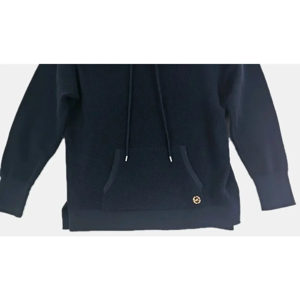 Michael Kors ~Woman Size XL/TG~ Midnightblue Knit Hoodie Sweater NWT $110.00